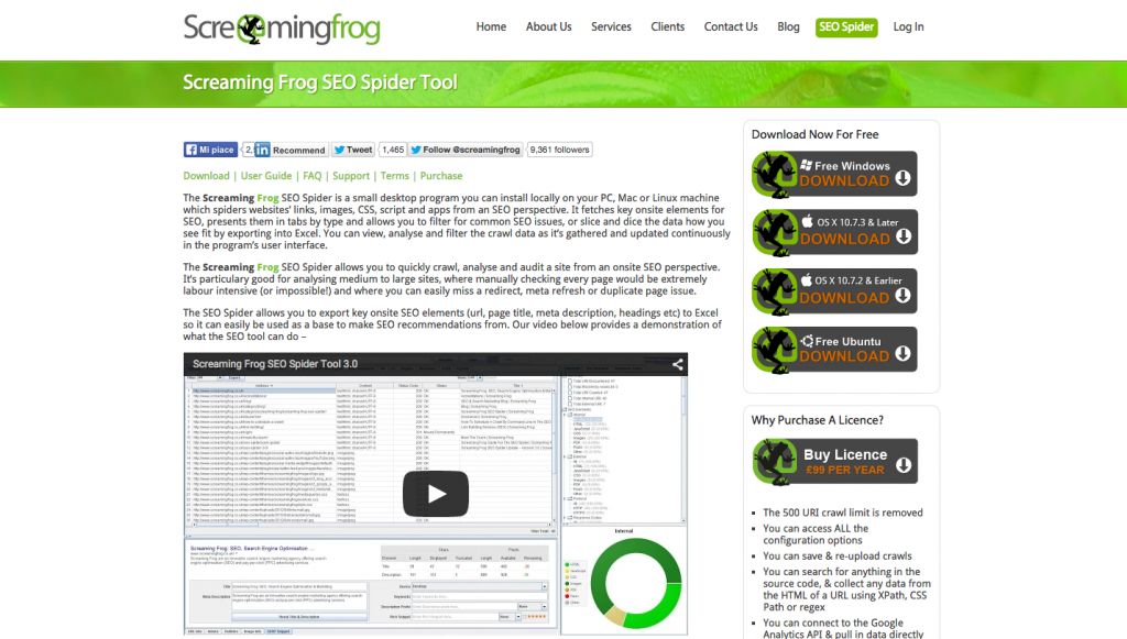 Screaming Frog SEO Spider Tool
