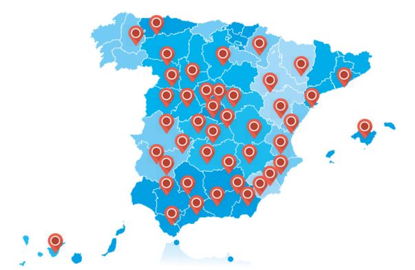 GEOBOX - Geocalls ключевые слова в соответствии с испанским городом, где осуществляется поиск